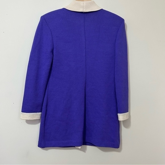 St. John Long Length Button Down Blazer in Purple sz 8 - Picture 4 of 5